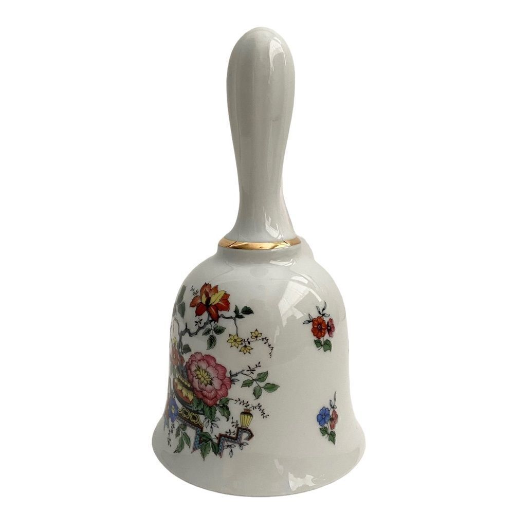 Vintage Bareuther Waldsassen Porcelain Floral Hand Bell Bavaria Germany